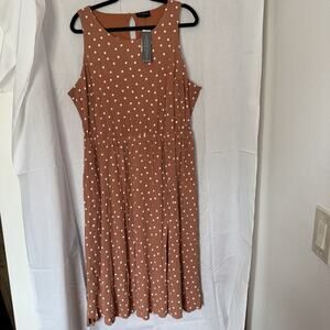 Lane Bryant Women's Polka Dot Sleeveless Dress Size 18 Light Rust Colored NWT